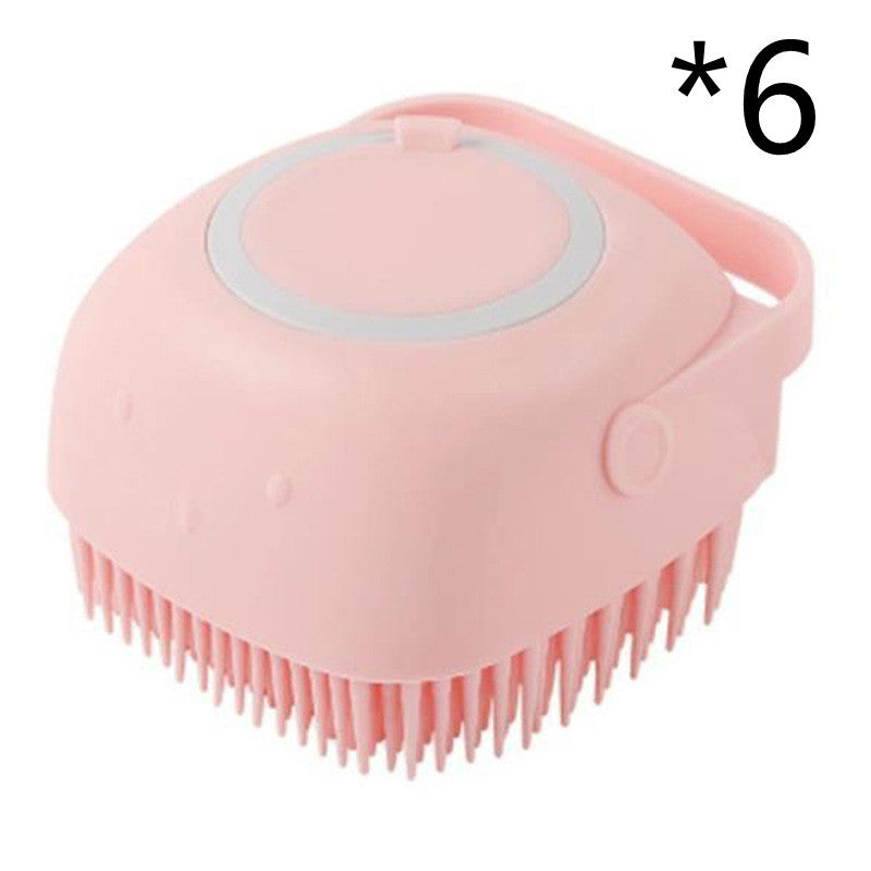 Bath Massage Brush Pet Bathroom Cleaning Tool Comb Brush For Dog Can Pour Shampoo Dog Grooming Supplies