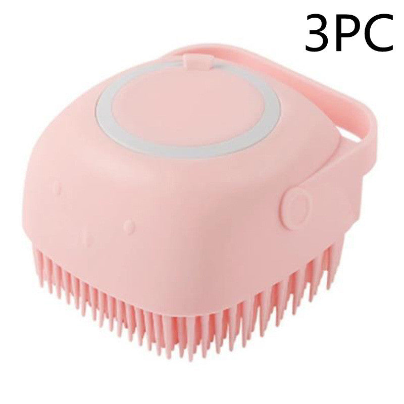 Bath Massage Brush Pet Bathroom Cleaning Tool Comb Brush For Dog Can Pour Shampoo Dog Grooming Supplies