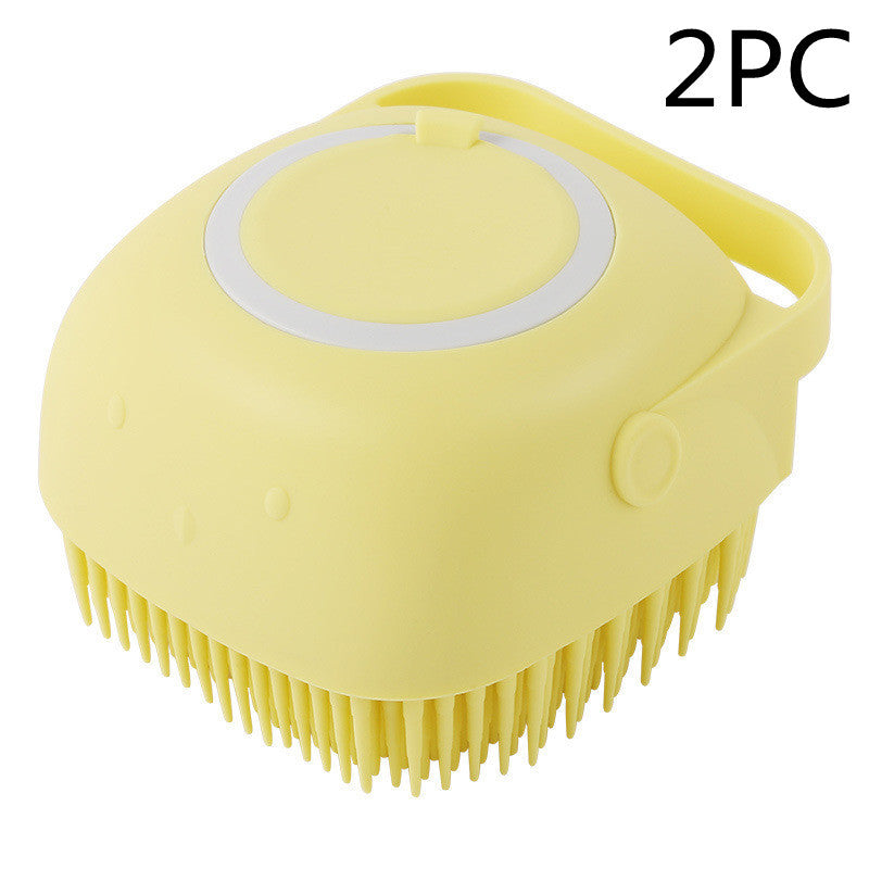 Bath Massage Brush Pet Bathroom Cleaning Tool Comb Brush For Dog Can Pour Shampoo Dog Grooming Supplies