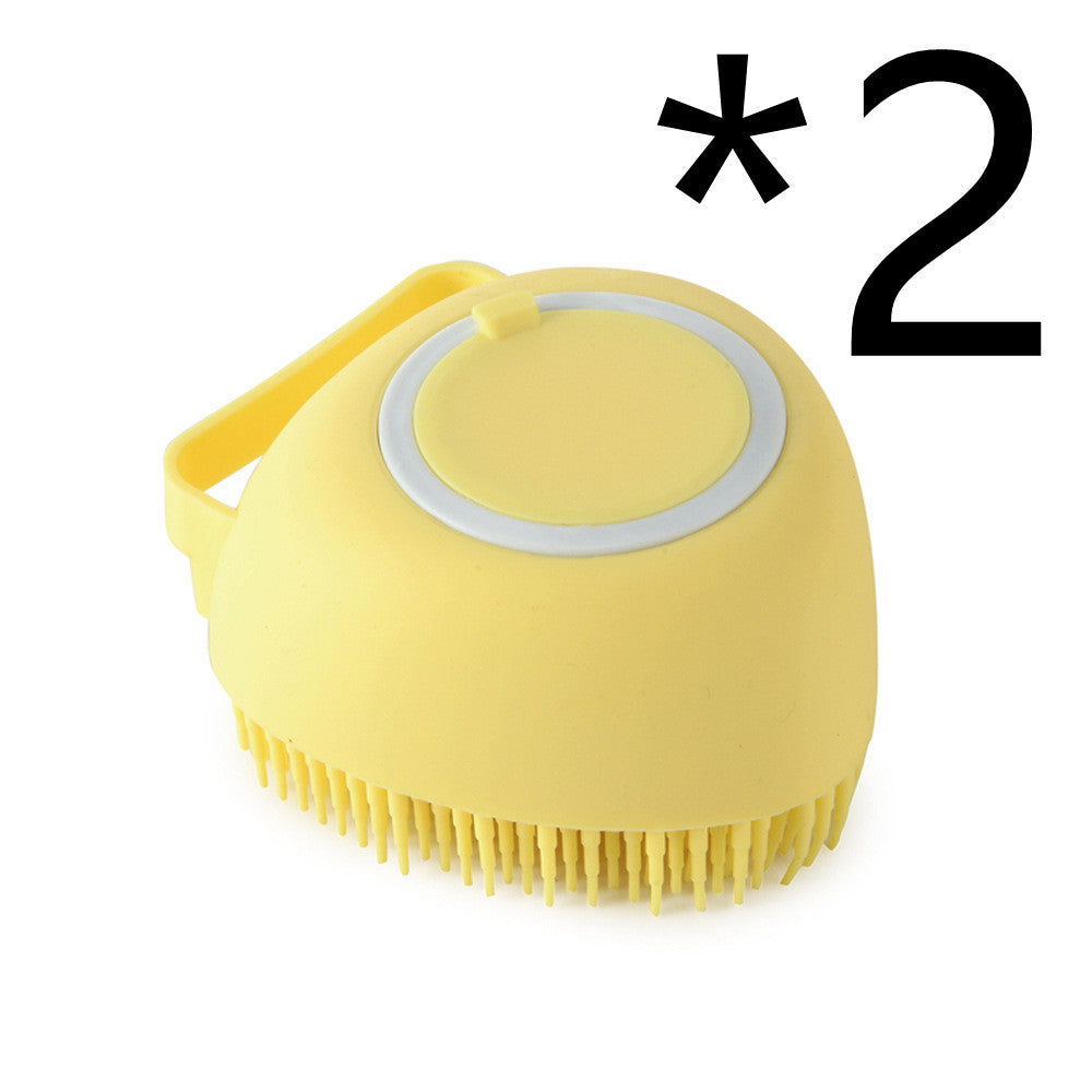 Bath Massage Brush Pet Bathroom Cleaning Tool Comb Brush For Dog Can Pour Shampoo Dog Grooming Supplies