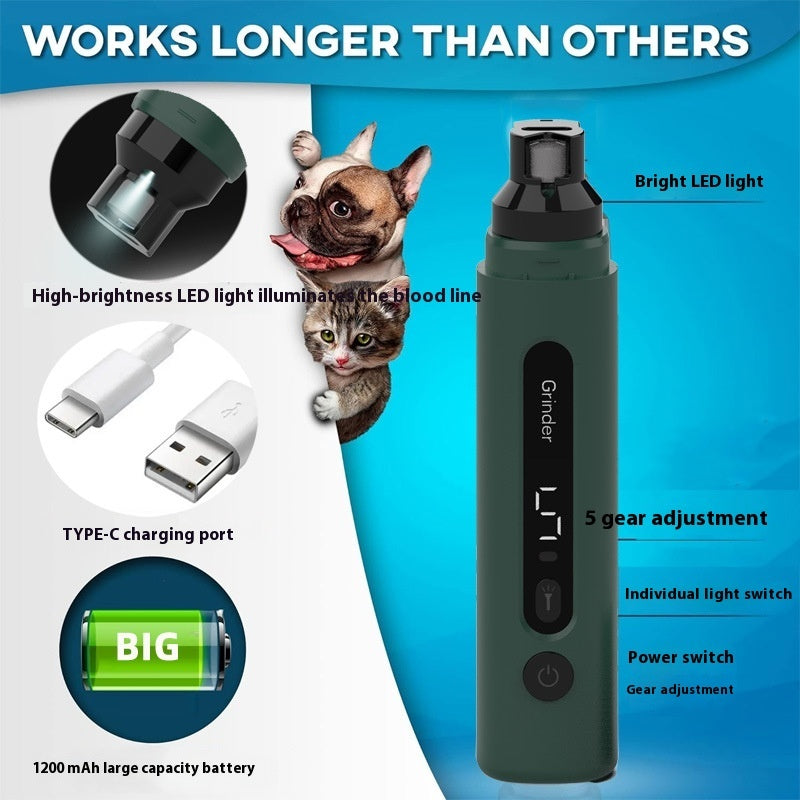 Dog Nail Grinder Electric Pet Nail Trimmers Rechargeable Cat Nail Grinders