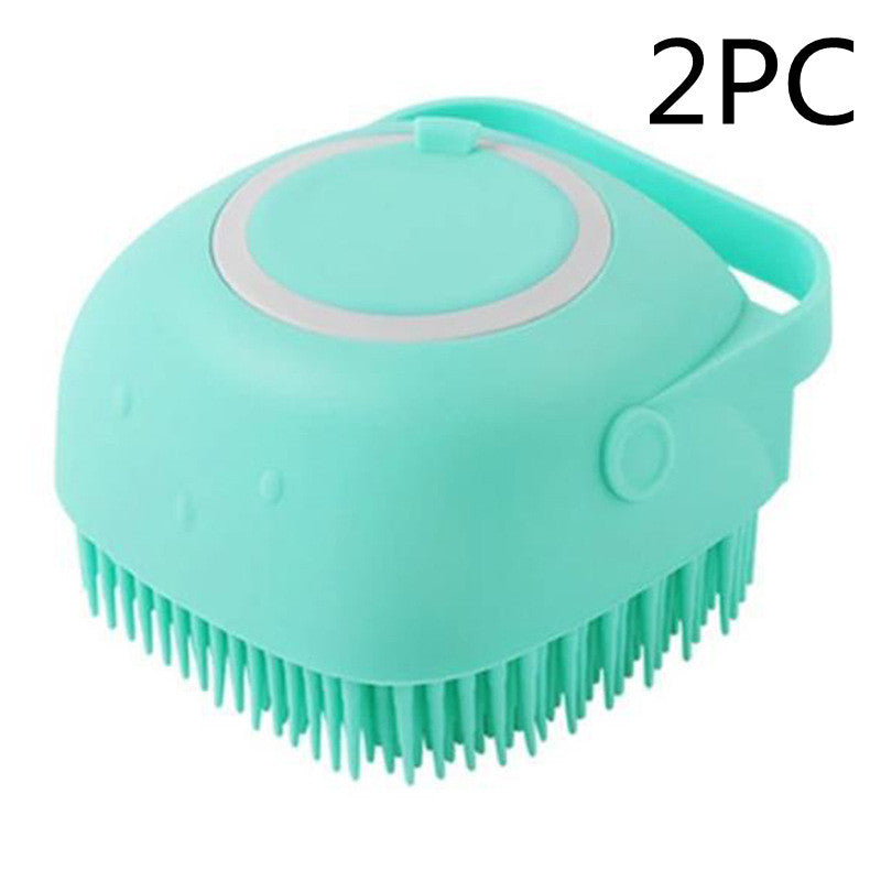 Bath Massage Brush Pet Bathroom Cleaning Tool Comb Brush For Dog Can Pour Shampoo Dog Grooming Supplies