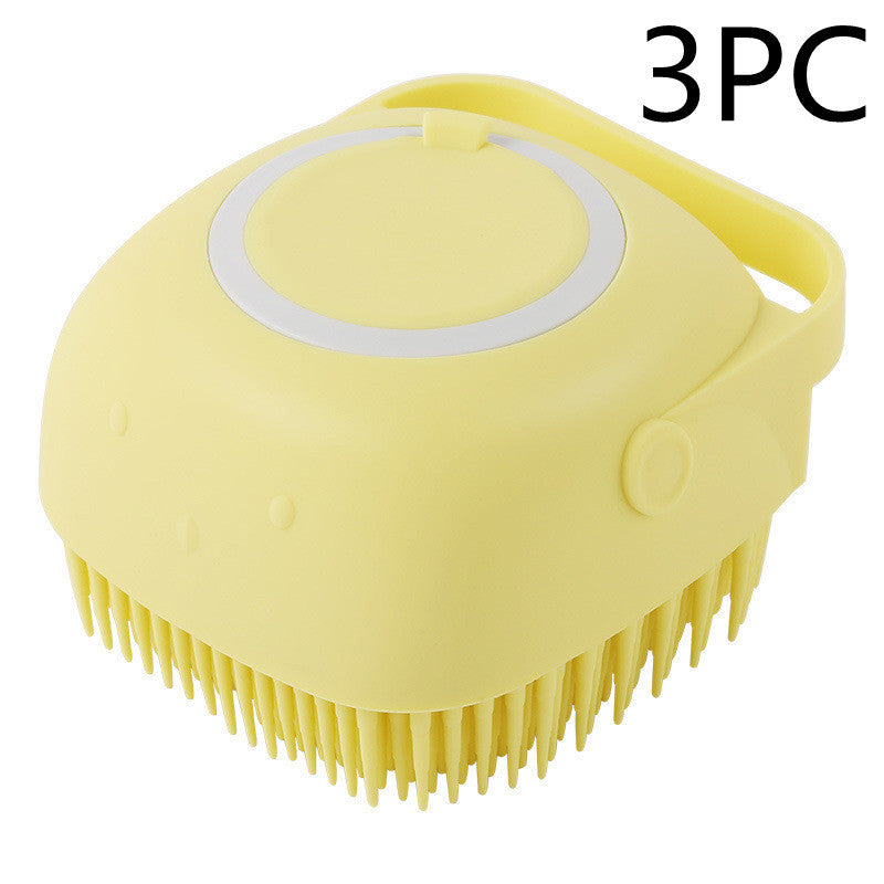 Bath Massage Brush Pet Bathroom Cleaning Tool Comb Brush For Dog Can Pour Shampoo Dog Grooming Supplies