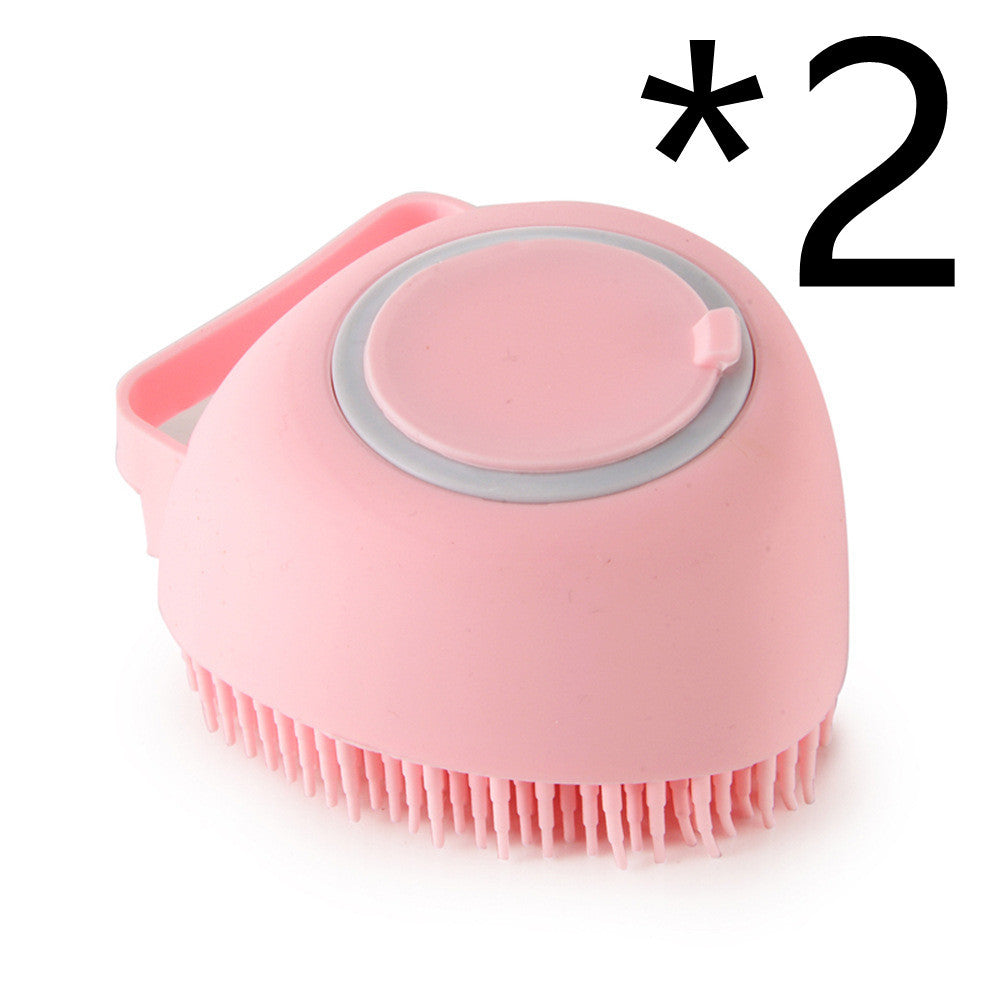 Bath Massage Brush Pet Bathroom Cleaning Tool Comb Brush For Dog Can Pour Shampoo Dog Grooming Supplies