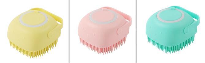 Bath Massage Brush Pet Bathroom Cleaning Tool Comb Brush For Dog Can Pour Shampoo Dog Grooming Supplies