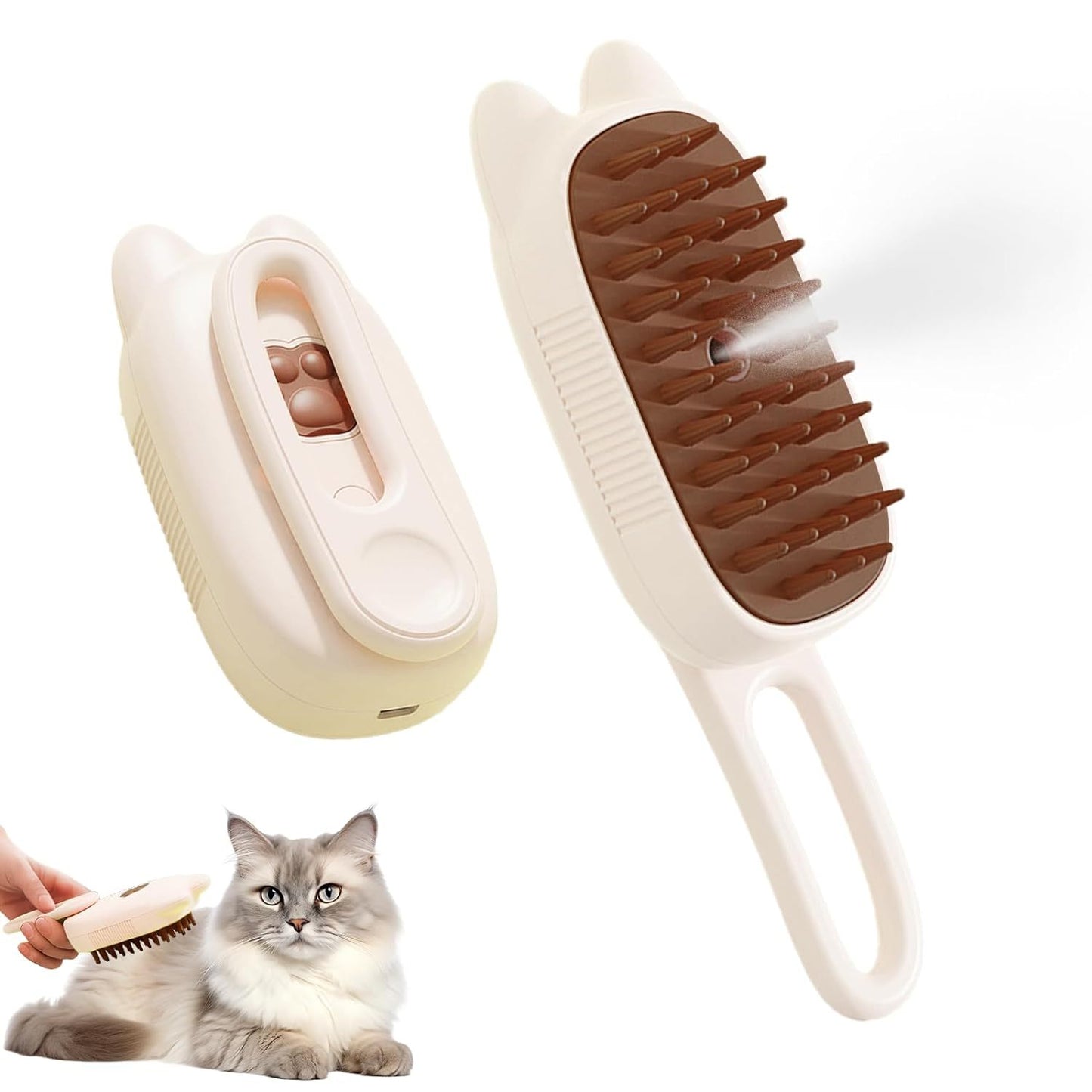 Cat Steam Brush Shedding Massage And Grooming In One Perfect For Dogs And Cats Short And Long Hair Static Flying Hair Remover And Water Sprayer