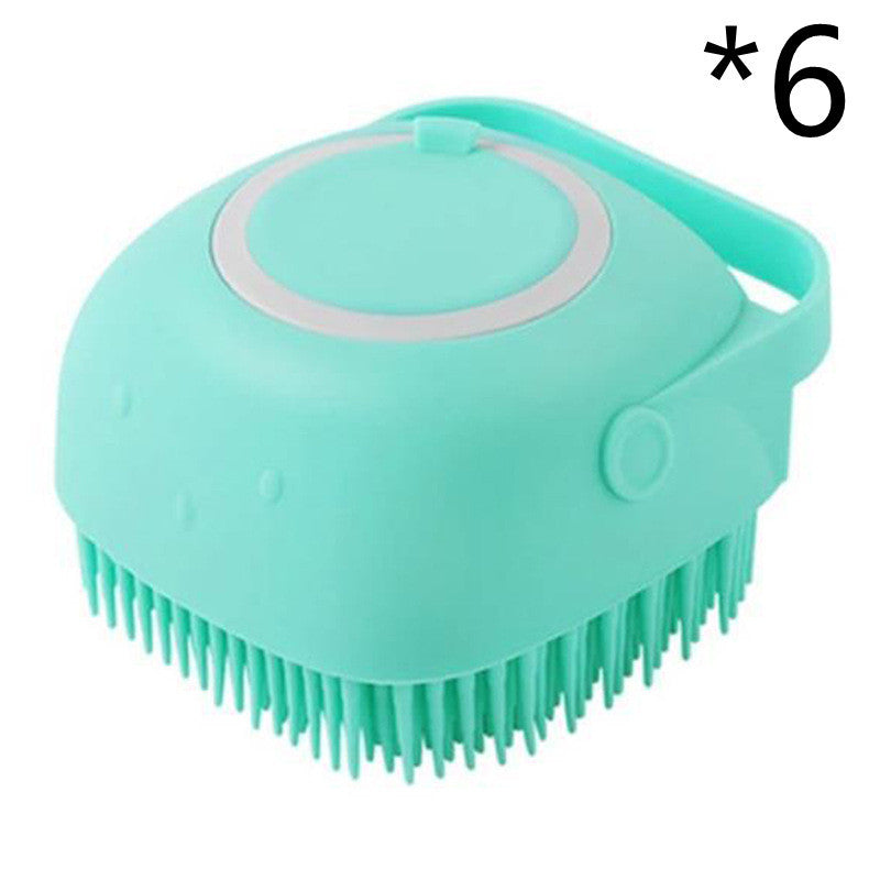 Bath Massage Brush Pet Bathroom Cleaning Tool Comb Brush For Dog Can Pour Shampoo Dog Grooming Supplies